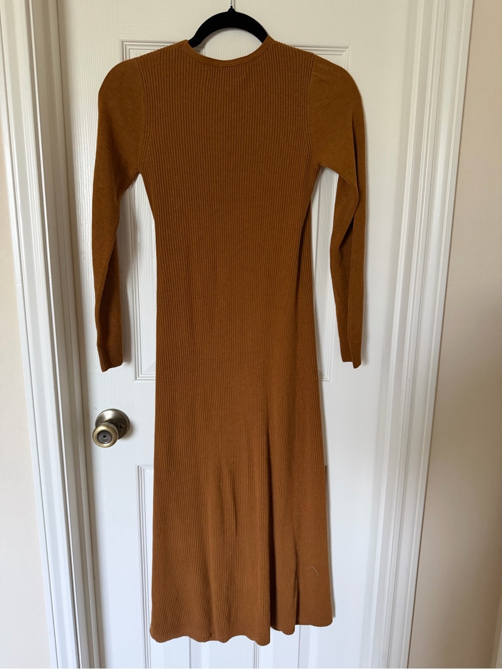 Mango Ribbed Wrap Maxi Dress - Rust - Picture 5 of 7